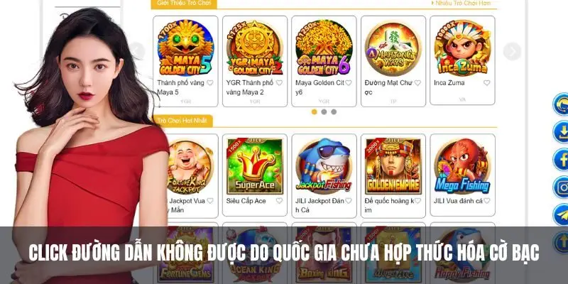 Click đường dẫn không được do quốc gia chưa hợp thức hóa cờ bạc