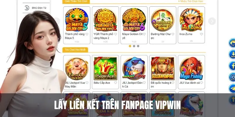Lấy liên kết trên fanpage Vipwin